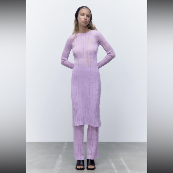 Zara Lilac Semi Sheer Pants
